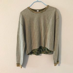 Urban Outfitters army green cropped Sweater
